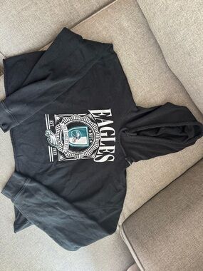 Eagles Black Cropped Hoodie
